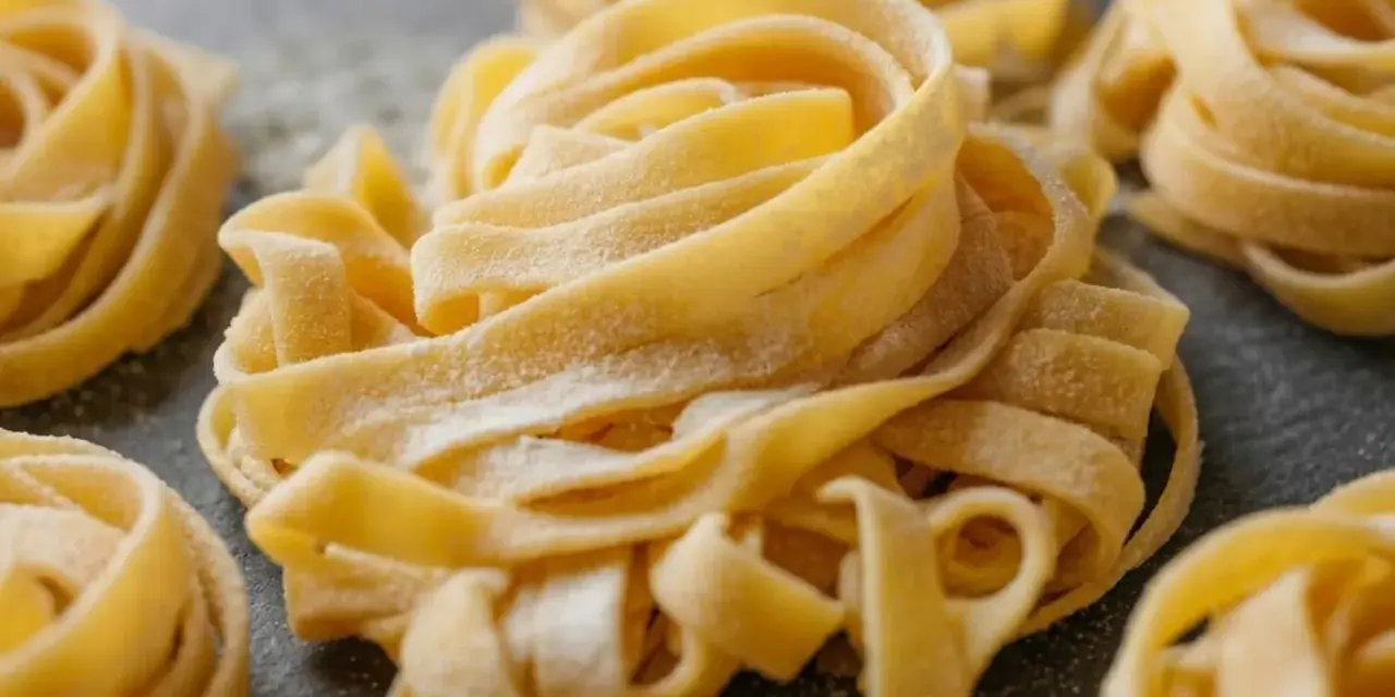Nidi di pasta fresca, pronti per una deliziosa pasta fresca ricetta.